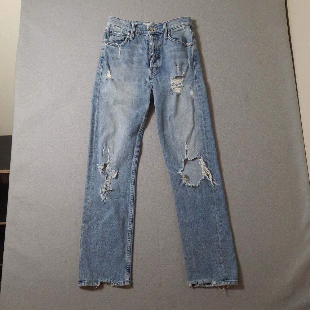 Mother Superior Women's Jeans The Tomcat Ankle Sz 25 Button Fly 25x28 Frayed